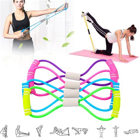 Gym 8 Word Elastic Band Chest Developer Rubber Loop Latex Resistance Bands Fitness Equipment