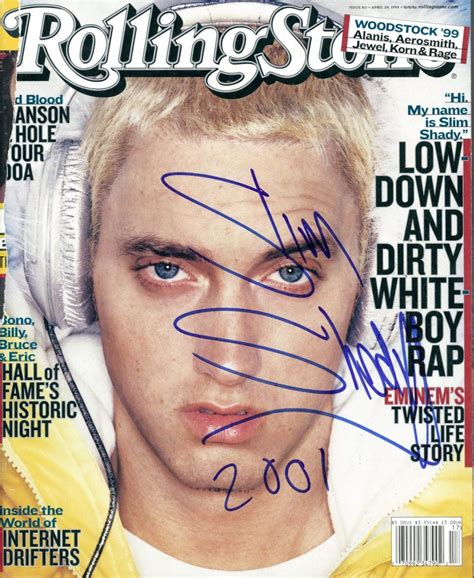 Eminem Slim Shady Signed Rolling Stone Magazine Inscribed 2001 Jsa