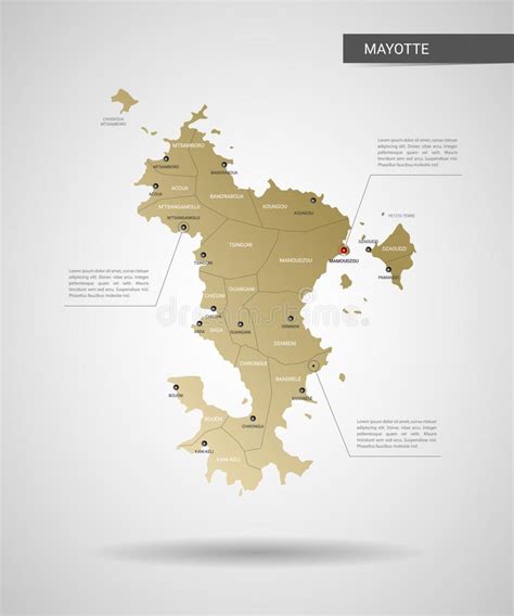 Ejemplo Estilizado Del Vector Del Mapa De Mayotte Ilustraci N Del Vector Ilustraci N De