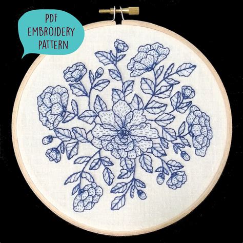PDF embroidery pattern for Floral by galemofre | Etsy | Embroidery ...