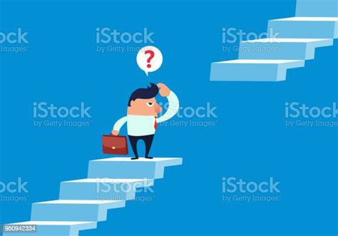 Businessman Lost Stairs Up Stock Illustration Download Image Now