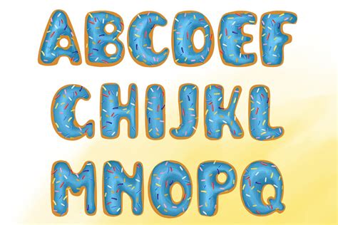 Bright Donuts Latin Alphabet Photoshop Graphics ~ Creative Market