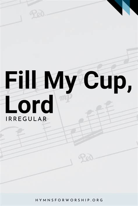 Sdah Fill My Cup Lord Hymns For Worship