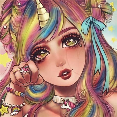 Pin By Pinkie Hayley On Unicorns Creepy Cute Unicorn Rainbow Anime