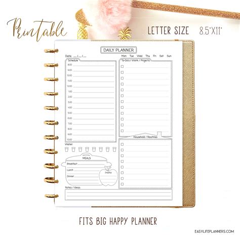 Daily Planner Pages Printable To Do list Daily Agenda Daily | Etsy | Daily planner pages 