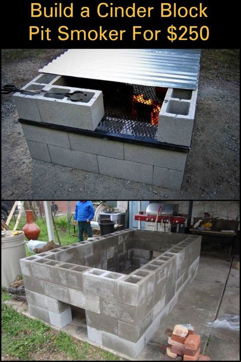 Build A Cinder Block Pit Smoker For 250 Backyard Bbq Pit Bbq Pit