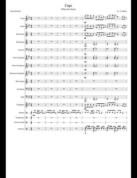 When Im Gone Cup Song Sheet Music For Flute Clarinet Oboe Bassoon