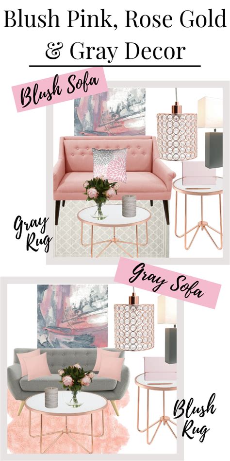 blush crush blush pink rose gold gray living room mood
