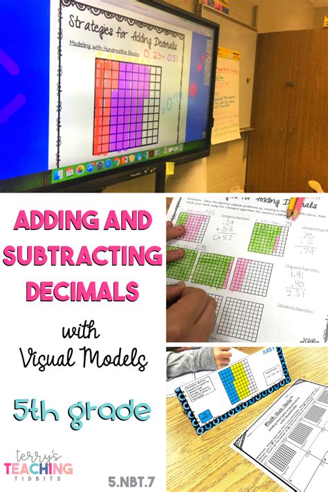 Adding And Subtracting Decimals With Visual Models 5th Grade 5nbt
