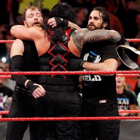 A Hug For Roman Reigns The Shield Wwe Wwe Superstar Roman Reigns Roman Reigns Dean Ambrose
