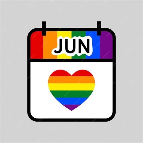 premium vector pride month calendar page icon in lgbt rainbow colors june 2023 vector design