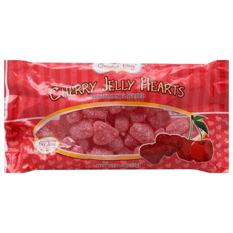 Coastal Bay Cherry Flavored Jelly Hearts 9 Oz Bags Jelly Hearts
