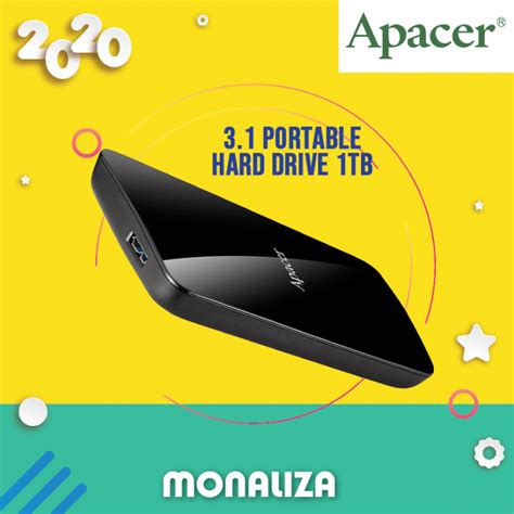 Apacer Ac233 Usb 31 Portable Hard Drive 1tb Black Monaliza