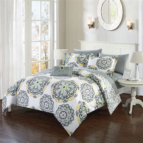 Buy 9 Piece Yellow Medallion Comforter Full Set Beautiful All Over