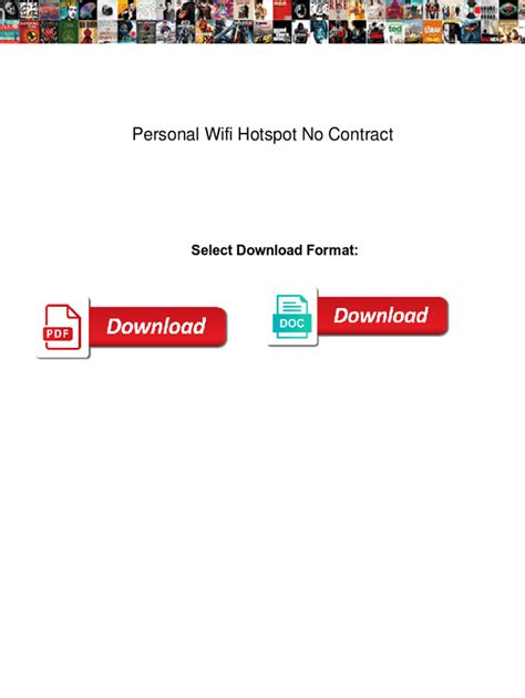 Fillable Online Personal Wifi Hotspot No Contract Personal Wifi