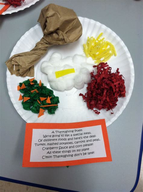 Thanksgiving Dinner Craft With Poem Too Cute For Preschool And