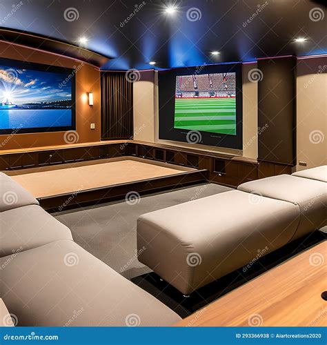 A High-tech, Home Theater with a 4K Projector, Stadium Seating, and a