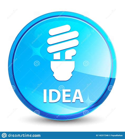 Idea Bulb Icon Splash Natural Blue Round Button Stock Vector