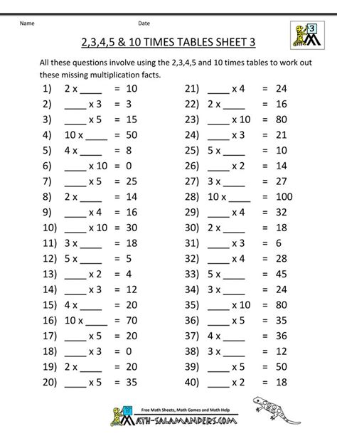 Multiplication For 4th Graders Worksheets
