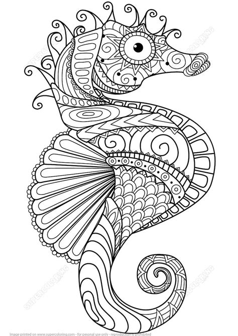 Print mandala coloring pages for free and color our mandala coloring! mandala-zentangle-seahorse-coloring-page | Mandala ...