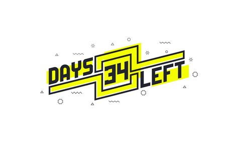 34 Days Left Countdown Sign For Sale Or Promotion 2301809 Vector Art