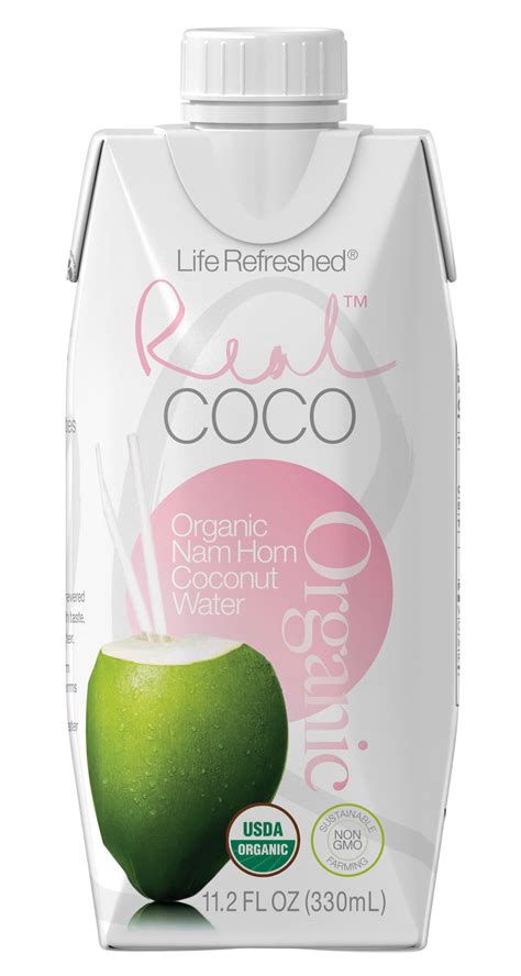 Real Coco Organic Pink Nam Hom Coconut Water 330ml, USDA Organic, No