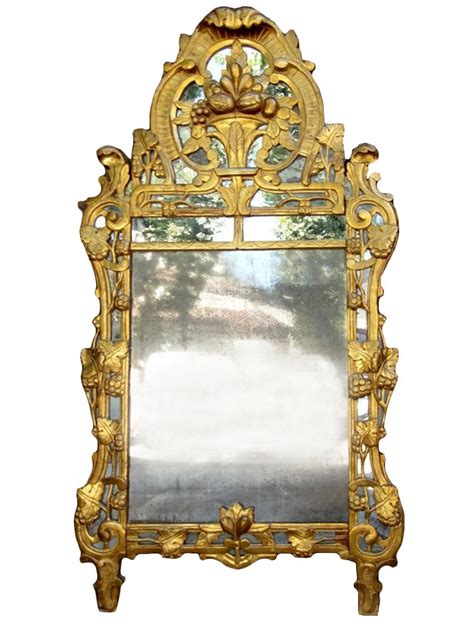 Grand miroir provençal de Beaucaire à parecloses, bois ...