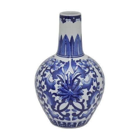 Blue And White Colored Ceramic Vase Ceramic Vase Blue And White