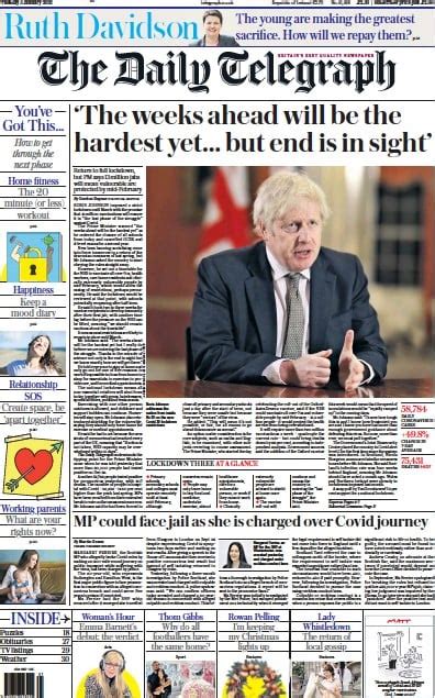 The Daily Telegraph Uk Front Page For 5 January 2021 Paperboy