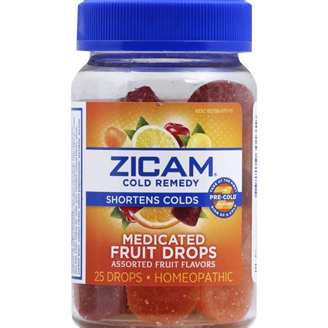 Zicam Cold Remedy Medicated Fruit Drops Assorted Fruit Flvr 25 Drops