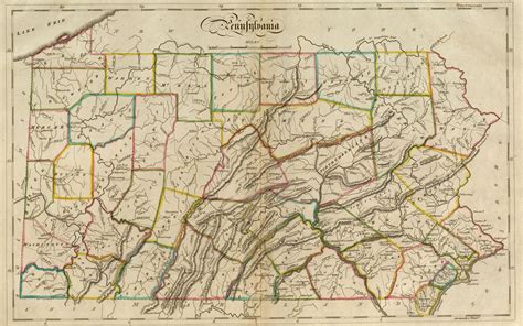 Bradford County Pennsylvania 1858 Pa Archives Map Old Wall Map With