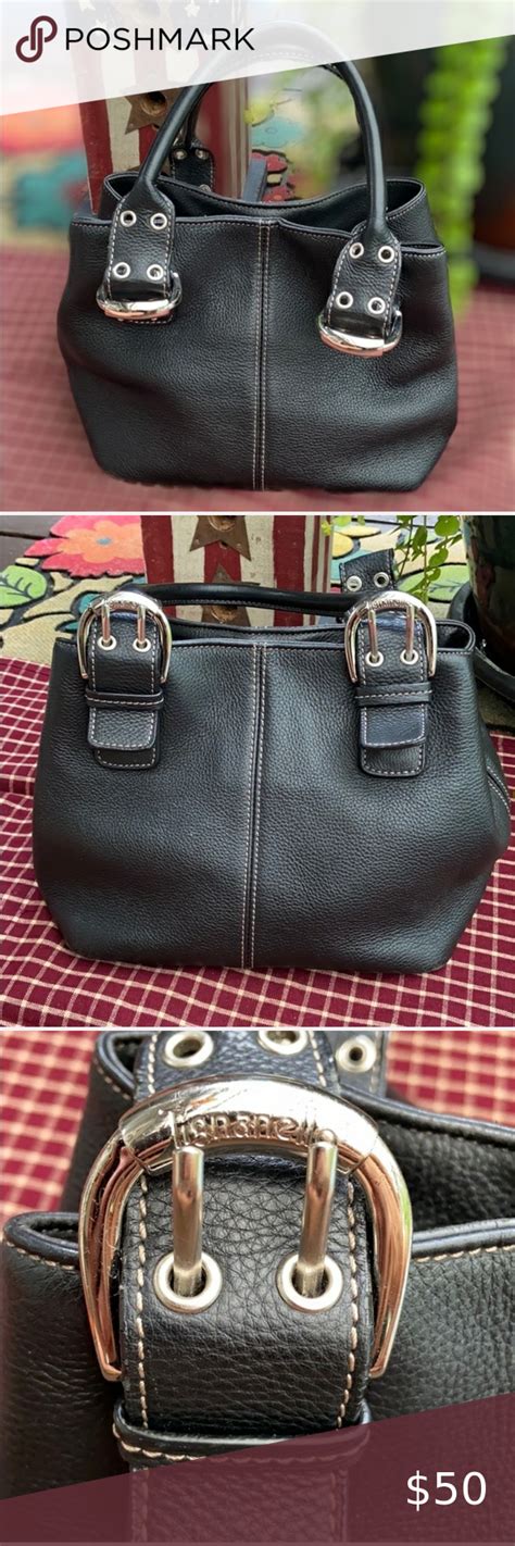 Tignanello Black Italian Leather Hobo Handbag Leather Hobo Handbags