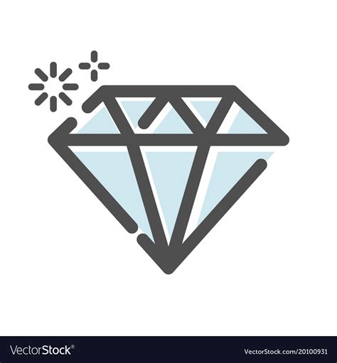Diamond Jewel Symbol Icon Royalty Free Vector Image