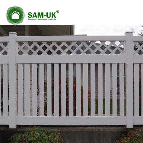 5 Foot Semi Private Vinyl Fencing With Lattice Top Uneven Ground From