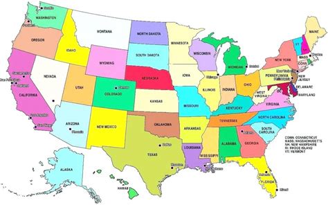 Usa Map States And Capitals List Printable Map Map With Us Capitals