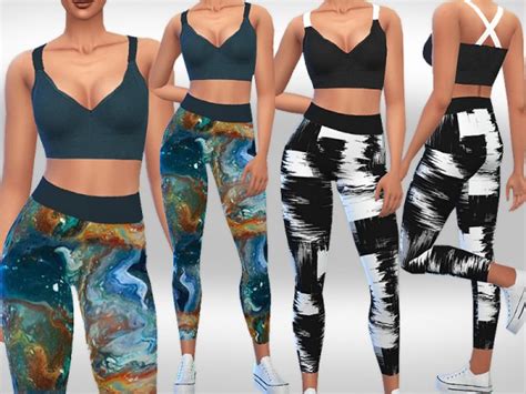 The Sims Resource Yoga Mix Outfits By Saliwa • Sims 4 Downloads