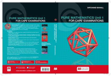 Pure Mathematics Unit 1 For Cape Examinations By Dipchand Bahall