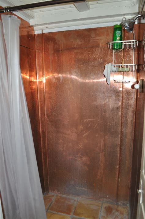 What An Ingenious Idea To Use Sheets Of Copper As The Shower Wall