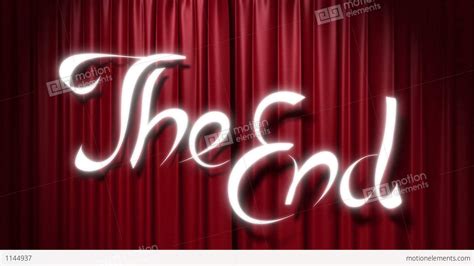 Closing Red Curtain With A Title 
