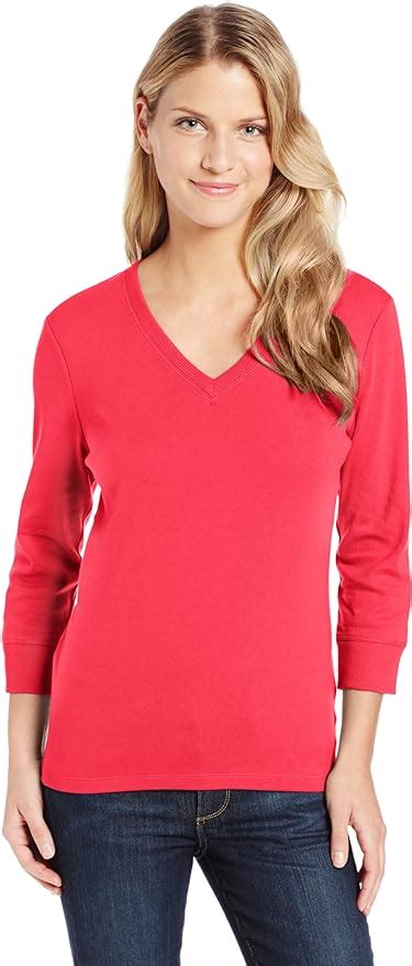 Jones New York Women S Petite Sleeve V Neck Shirt With Rib Trim At Amazon Womens Clothing Store