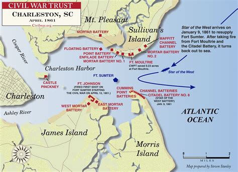 Map Of Fort Sumter Thomas Stonewall Jackson Also The Battle Of