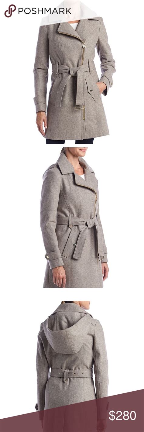 Michael michael kors 3/4 zip front packable down m821754bnm (black) women's clothing. SOLD NWT Michael Kors side zip Walker coat, 4 | Clothes ...