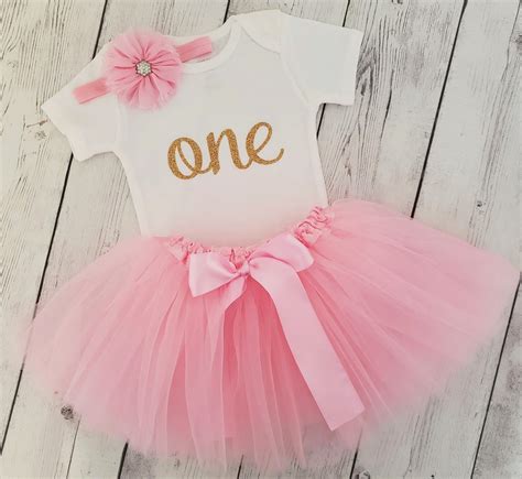 1st Birthday Outfit Baby Girl Pink And Gold Tutu Outfit 2nd 3rd 4th