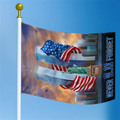 911 Garden Flag 45 X 30cm We Will Never Forget 911 Memorial Flag