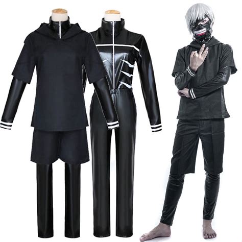 Jp Anime Tokyo Ghoul Ken Kaneki Cosplay Costume Full Set Black Leather