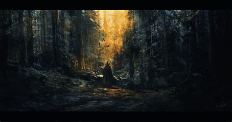 Wallpaper Concept Art Artwork Wizard Fantasy Art Forest Digital