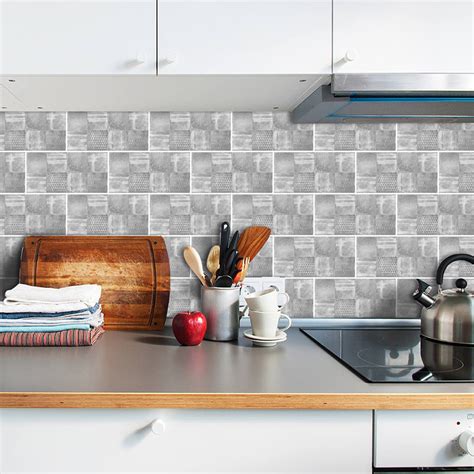 Self Adhesive Kitchen Wall Tiles Bathroom Mosaic Brick Stickers Peel