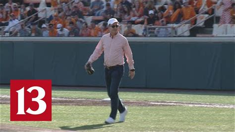 Peyton Manning Throws Perfect First Pitch At Tennessee Baseball Game