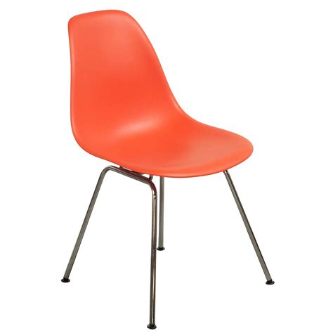 The eames molded plastic chair perfectly embodies its creator's famous credo: Herman Miller Eames Molded Plastic Side Chair, Red/Orange ...