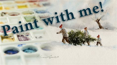 Watercolor Tutorial Winter Scene For Beginners Youtube